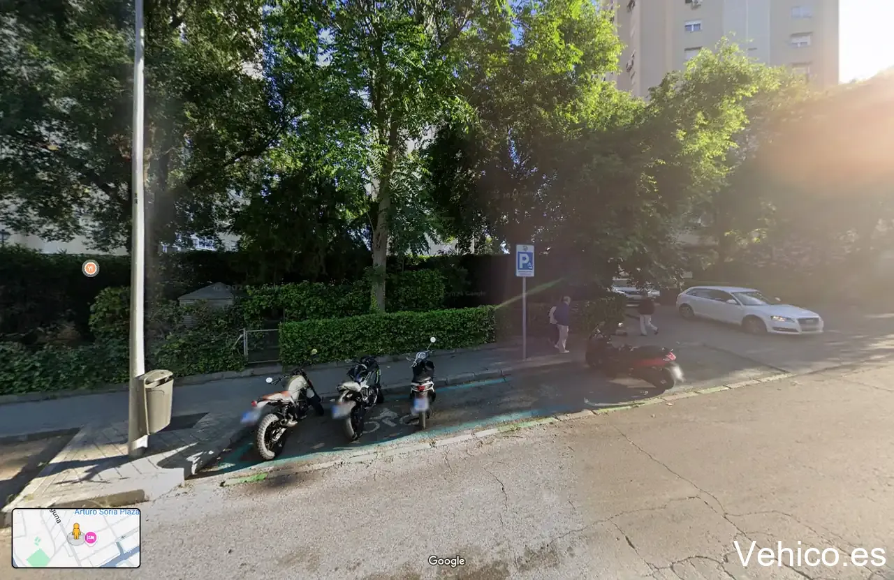 Zona de aparcamiento reservada para motos