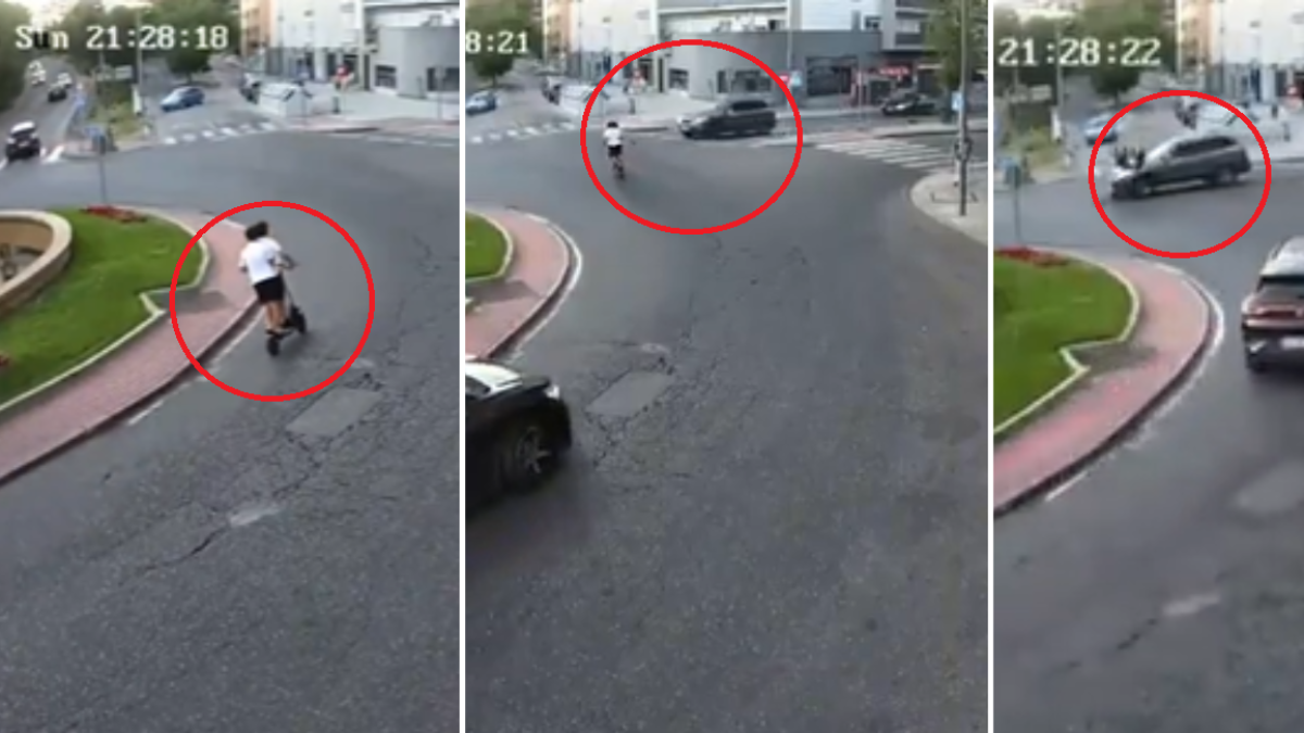 Impactante accidente en rotonda: Patinetes vs. coche, ¿qué falló?